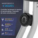 Vélo d'Appartement Pliable Magnétique Cardio-training - Sport Maison avec 8 Niveaux de Résistance et Roulettes - Silencieux Home Trainer avec Capteur de Pouls pour Fitness Homme et Femme, Noir