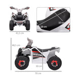 Quad électrique pour enfants véhicule à batterie 6V avec marche avant et arrière 70L x 41,5l x 48,5H cm Blanc