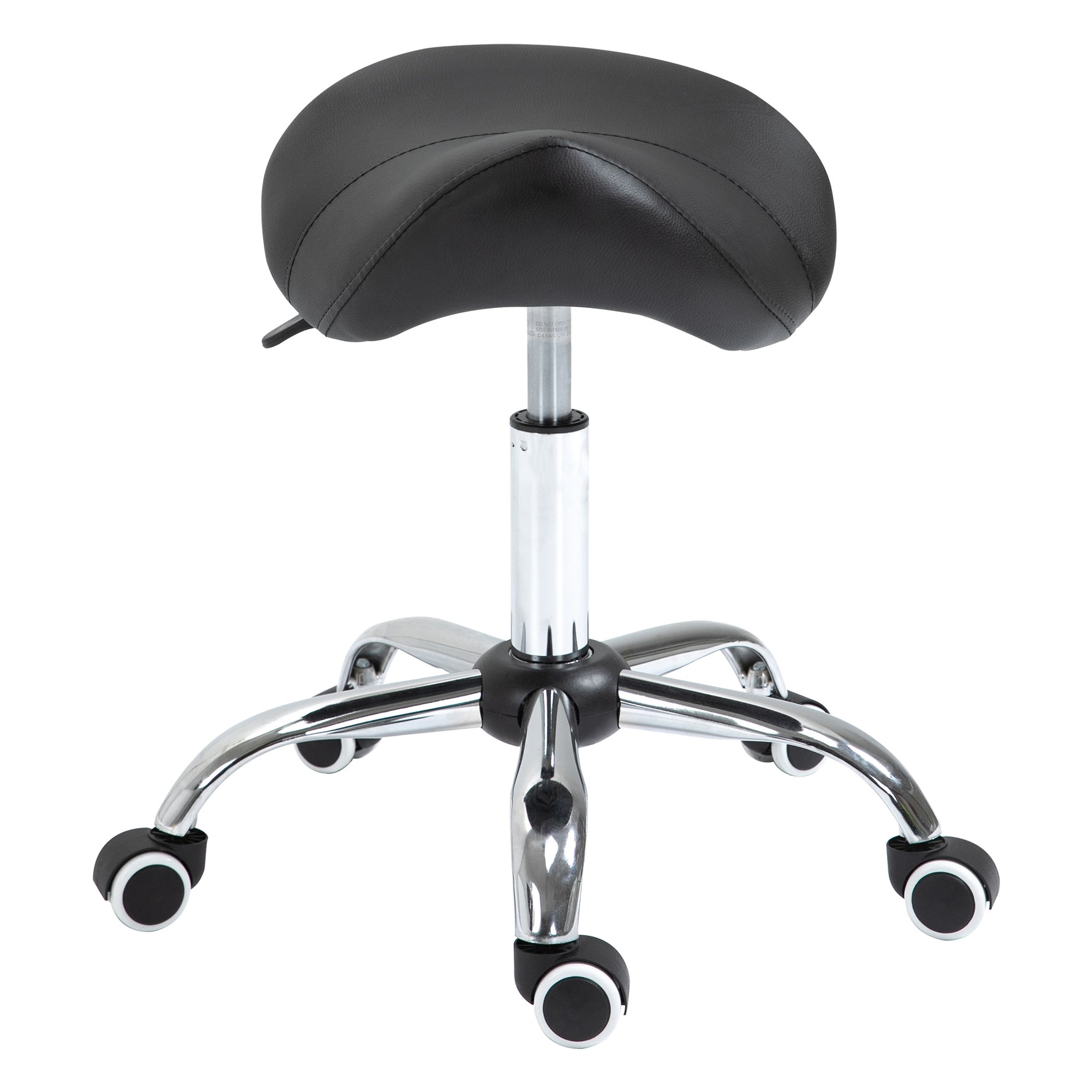 Tabouret à roulettes, tabouret de massage avec hauteur réglable 49-61 cm et selle ergonomique, chaise de travail à roulettes pivotant 360°, pour salon de massage tatouage clinique spa, noir