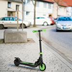 Electric scooter for children 6+ years, foldable, 8 km/h, 71x36.5x75-80cm, aluminum, steel, green