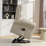 Fauteuil releveur électrique, fauteuil relax électrique avec fonction massage et chauffage, 87 x 87,5 x 108 cm, beige