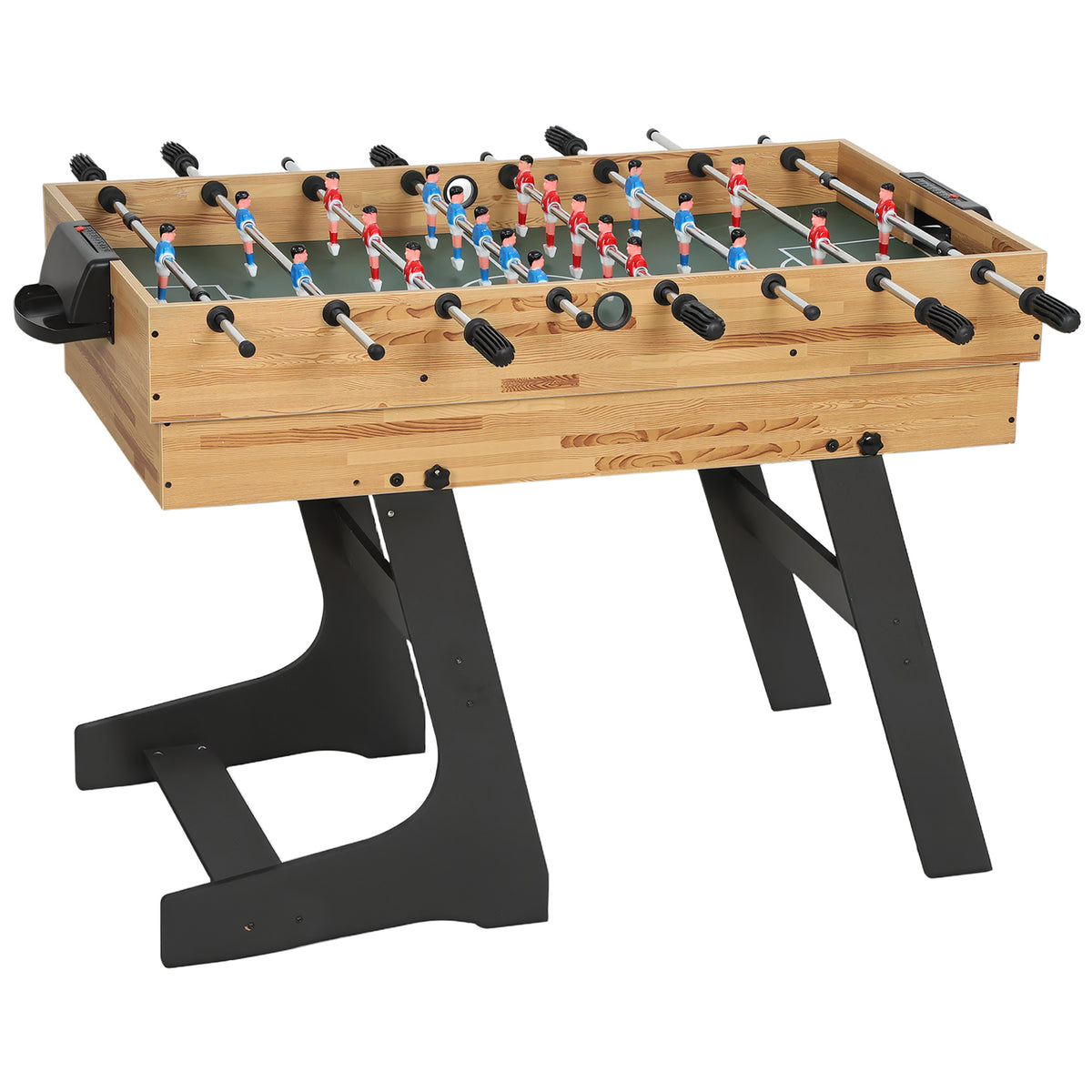 Table multijeux 13 en 1 pliable, table de jeu baby-foot, billard, pour enfants et adultes 120 x 106 x 82 cm noyer clair