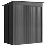 Abri de jardin en métal 1,37 m², cabane de jardin, 2 paires de gants, porte coulissante, 159x106x181cm, gris foncé