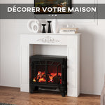 Manteau de cheminée encadrement cadre décoratif pour cheminée électrique 101 x 19 x 100 cm bois blanc