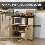 Desserte chariot cuisine multi rangements avec roulettes 75 x 40 x 80,5 cm