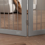Barriere de sécurité pliable barrière chien trois plaques avec deux pieds de soutien 154 x 30 x 80 cm gris