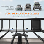 Porte-bagages Galerie de toit pour voiture en métal réglable en longueur de 109 à 162L cm Charge max 100kg