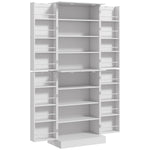 Armoire de cuisine buffet cuisine avec placards, étagère réglable et porte-épices, 60 x 35 x 166 cm, blanc