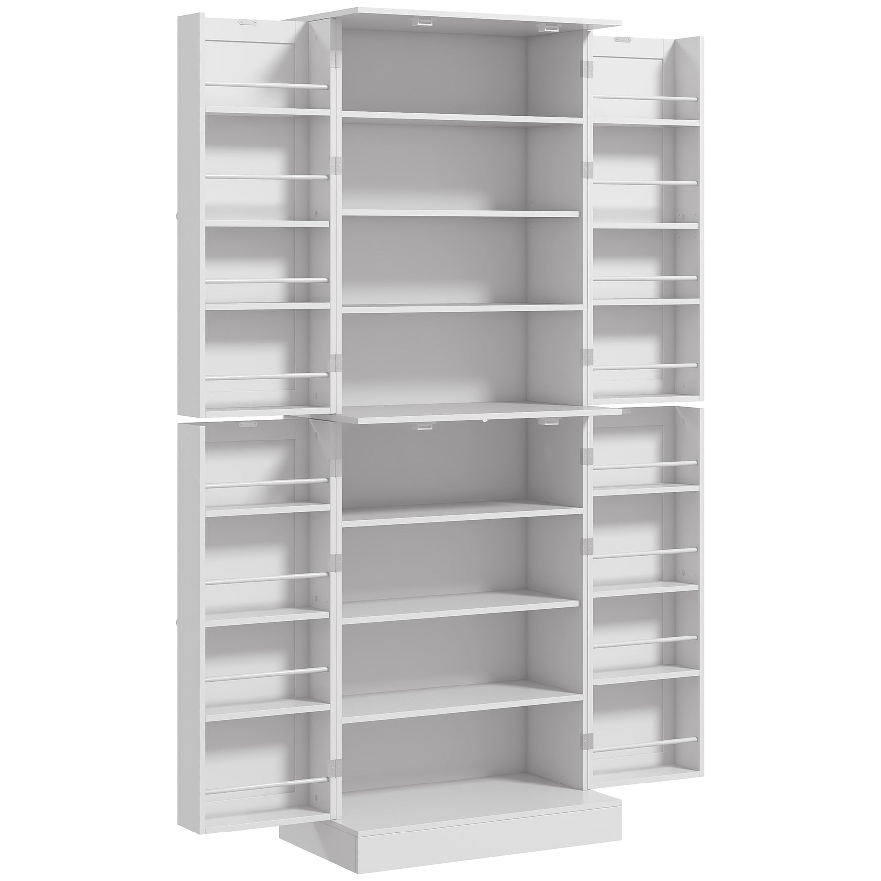 Armoire de cuisine buffet cuisine avec placards, étagère réglable et porte-épices, 60 x 35 x 166 cm, blanc