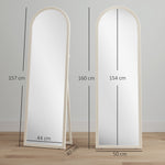 Miroir de sol arqué pleine longueur miroir sur pied cadre en effet imitation pierre pour salon chambre 50 x 160 cm blanc