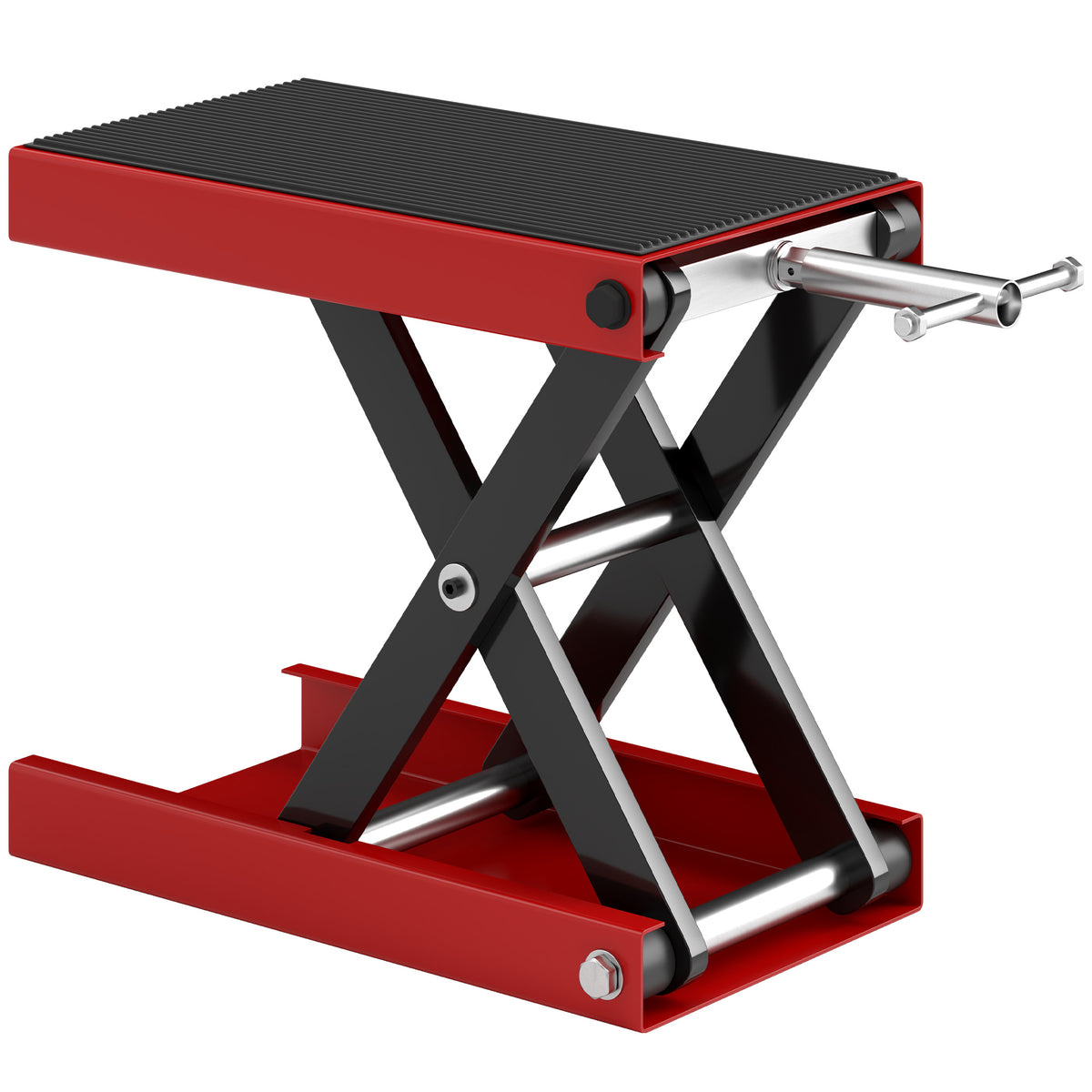 Motorfiets schaarlift 500 kg, hefhoogte 10-37 cm - Stalen motorlift met antislip-platform - Offroad-werkplaatsstandaard voor onderhoud, rood