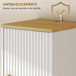 Meuble colonne salle de bain, meuble de rangement étroit avec 2 portes, tiroir, compartiment ouvert, blanc