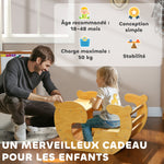 Arche d'escalade pour enfants, table à jouets pour enfants 18-48 mois, design 2 en 1, charge max. 50 kg, bois naturel