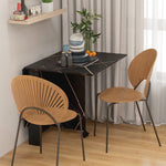 Tavolo pieghevole da cucina tavolo da pranzo pieghevole con 2 ribalte 2 ruote con freni 120 x 80 x 73 cm nero effetto marmo