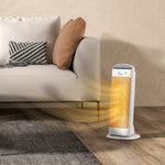 Chauffage d'appoint en céramique 2000 W, radiateur électrique soufflant 4 modes, thermostat réglable, 20x20x49cm, blanc