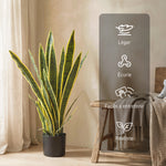 Plante Artificielle Sansevieria 77 cm avec 21 Feuilles Ajustables et Pot, Facile à Nettoyer, pour Bureau, Chambre, Vert