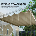 Toile de toit pour pergola tonnelle rétractable de 3 x 3 m - toile uniquement 250 x 255 cm beige