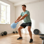 Kettlebell 10 kg, haltère avec poignée Antidérapante, haltère à boule, musculation, entraînement, pour gym, bleu