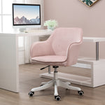 Chaise de bureau velours fauteuil bureau massant coussin lombaire intégré hauteur réglable rose poudré