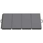 Tapis de gymnastique yoga pilates fitness pliable en 4 avec poignées revêtement synthétique 180 x 80 x 5 cm gris