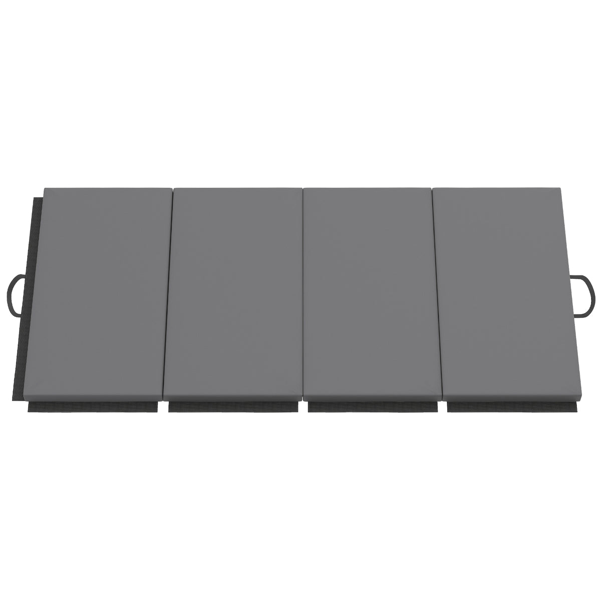 Tapis de gymnastique yoga pilates fitness pliable en 4 avec poignées revêtement synthétique 180 x 80 x 5 cm gris