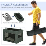 Borsa da trasporto pieghevole per animali domestici con maniglia in tessuto a rete 60 x 42 x 42 cm grigio nero