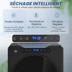 Sèche linge à évacuation, sèche-linge électrique 1000 W 3 Kg, modes Extra Dry et ECO, minuterie, acier inoxydable, noir