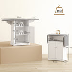 Ironing cabinet on wheels, ironing board with foldable ironing surface, 131 x 37 x 89.5 cm, white
