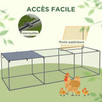 Enclos poulailler cage clapier extérieur 3 m² pour petits animaux dim. 3 x 1 x 0,8 m acier galvanisé