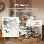 Sapin de Noël artificiel floqué de neige 180 cm, arbre de Noël avec 1815 branche, support en métal pliable, vert