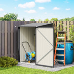 Abri de Jardin en Acier galvanisé 1m², avec Tôle Ondulée, Toit Incliné et Porte Verrouillable, 100x104x160cm, Gris Foncé