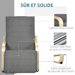 Fauteuil Luxe Confort et Relaxation avec Repose-Pied réglable déhoussable 94 x 66,5 x 100 cm cm Bois Massif Gris