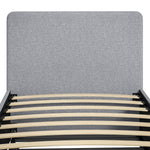 Lit gigogne 90 x 190 cm, cadre de lit simple/double avec sommier à lattes en bois, tête et pied rembourrés, gris clair