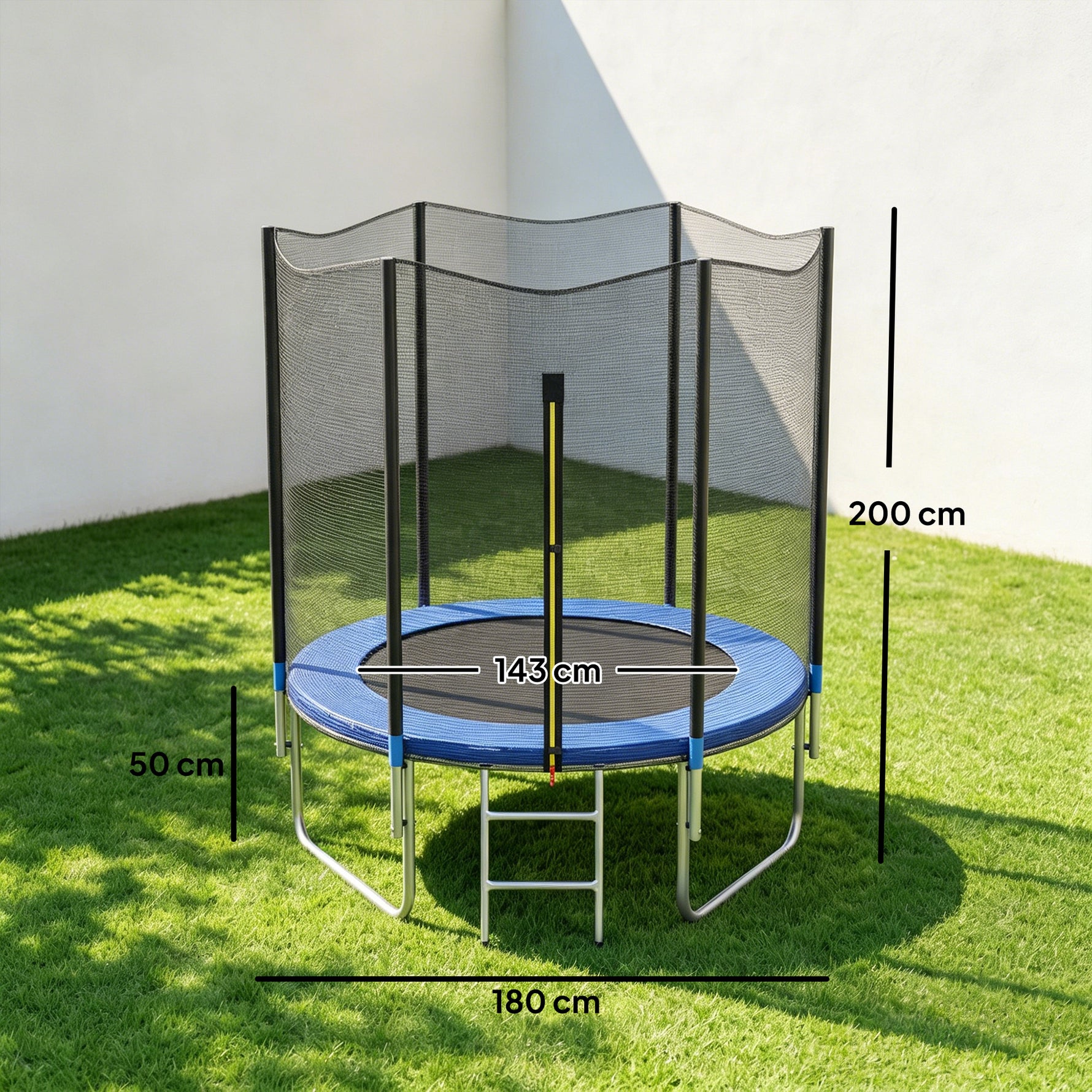 Trampoline d'extérieur avec filet de sécurité Ø180 cm pour enfants et adultes