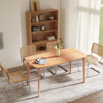Table à manger rectangulaire pour 6 personnes table de cuisine 150 cm en bois massif 150 x 80 x 76 cm bois naturel