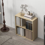 Bibliothèque étagère de rangement avec 2 compartiments et étagère réglable, 60 x 24 x 63 cm, effet bois naturel-6
