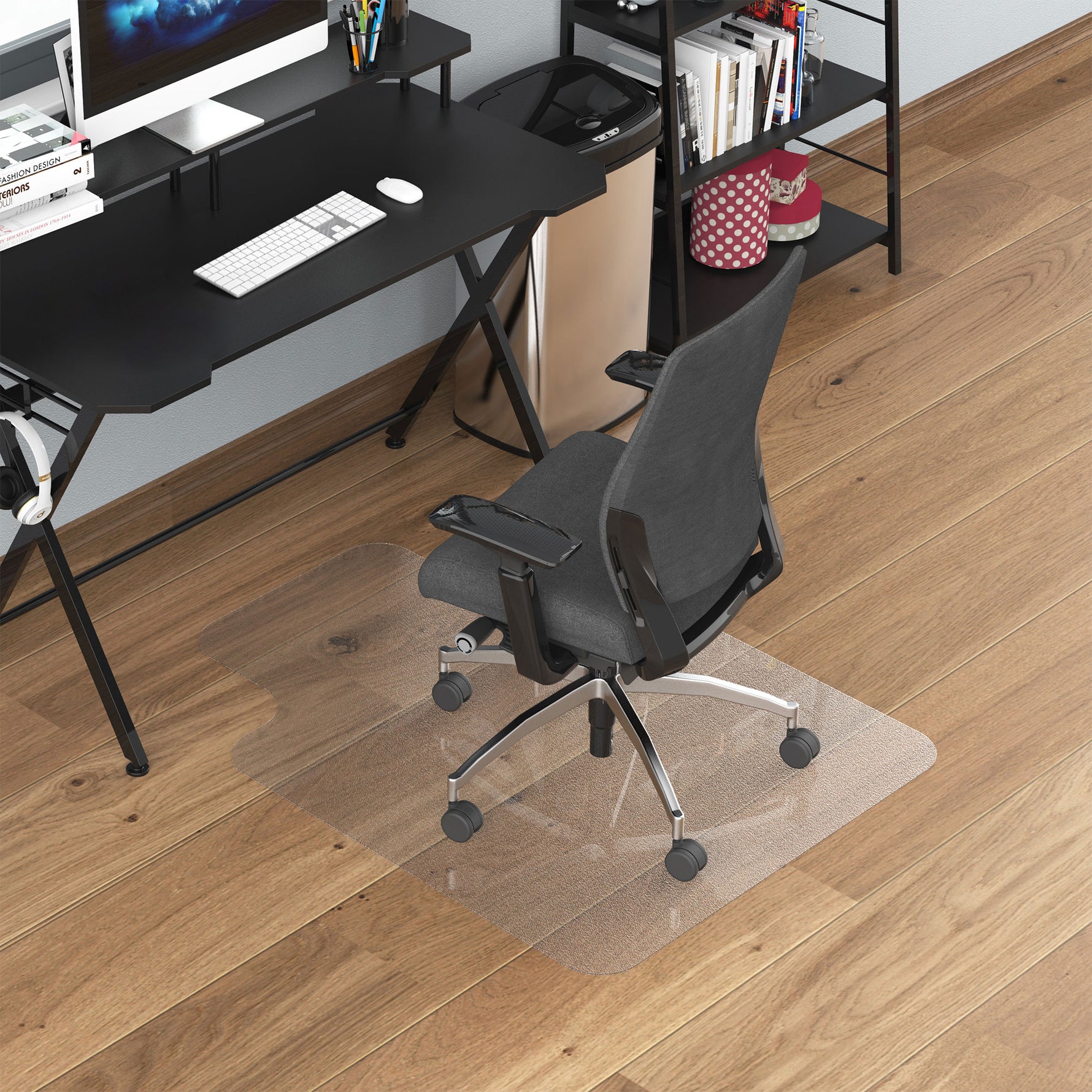 Tapis chaise de bureau 90 x 120 cm antidérapant, tapis de sol bureau résistant aux rayures, transparent