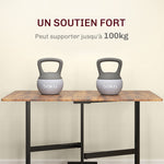 Table pliante cuisine table à manger pliable avec 2 abattants 6 roues pour 4-6 personnes 120 x 80 x 73 cm, brun rustique