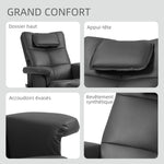 Fauteuil massant avec repose-pied, dossier inclinable jusqu'à 135°, coffre de rangement, télécommande