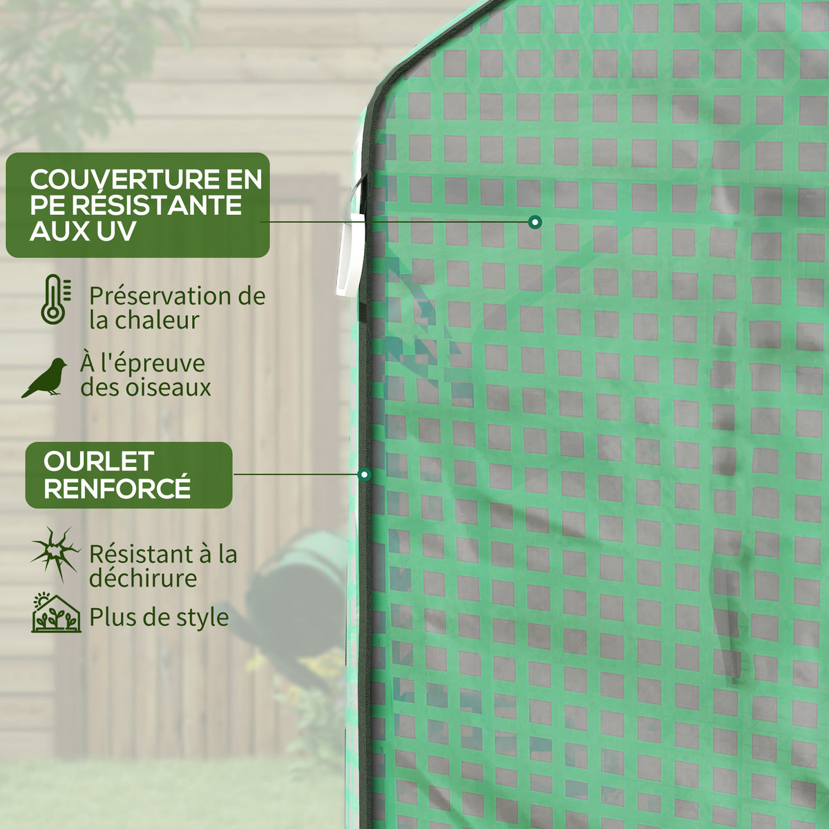 Serre de jardin avec 1 porte, 1 fenetres, étagères 3 niveaux pour Légumes Plantes Fleurs Bâche PE 140 x 143 x 190 cm