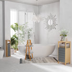 Support Papier Toilette - Porte-Papier Toilette - 2 Niveaux MDF Gris Bambou