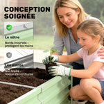 Carré Potager de Jardin Rectangulaire, Tôle d'Acier Ondulée, 120 x 60 x 30,5 cm, Vert