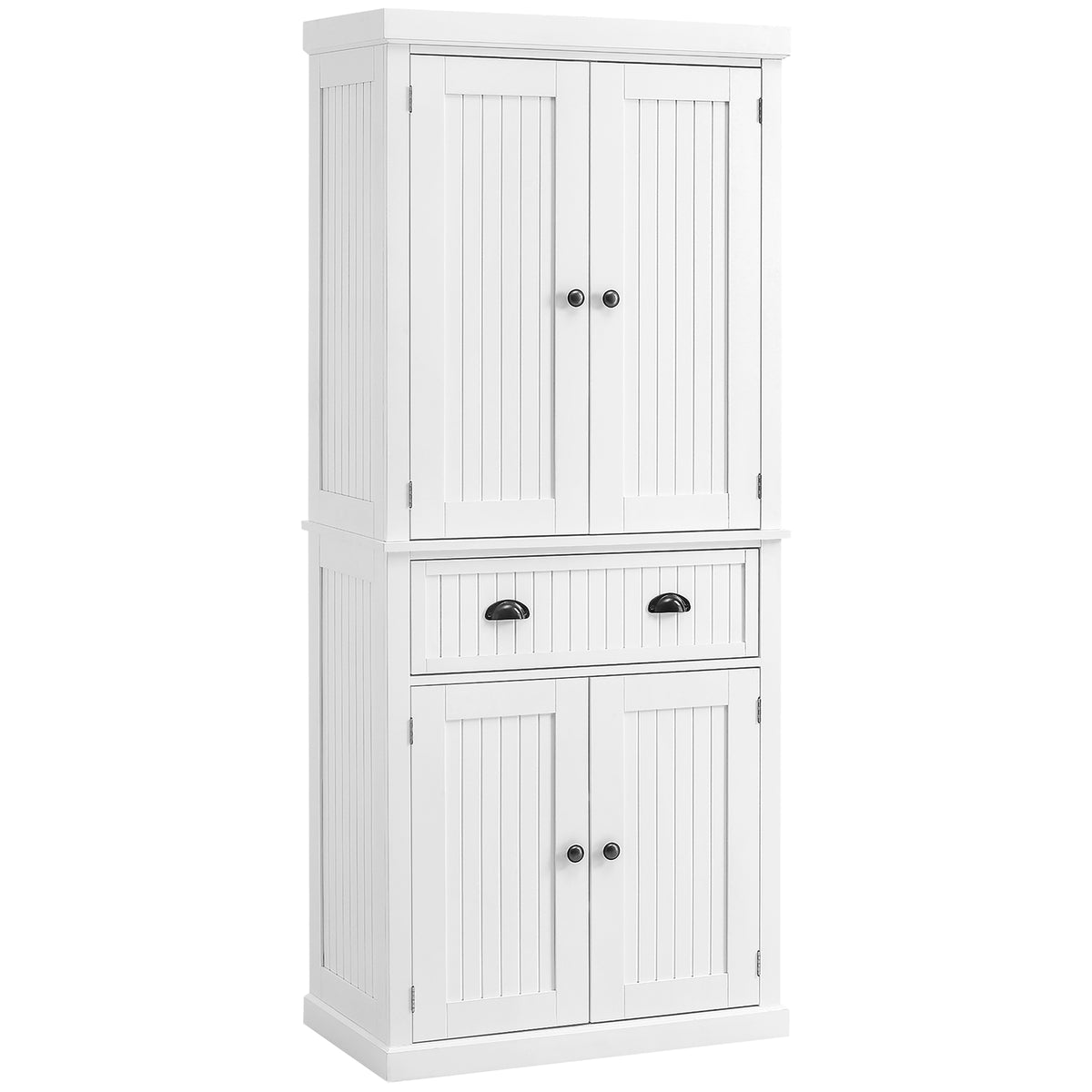 Armoire de cuisine buffet cuisine multi-rangements étagères réglables 4 portes grand tiroir 76,2 x 40,2 x 183 cm blanc
