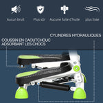 Stepper avec guidon stepper fitness appartement écran LCD résistance réglable exercise hanches jambes lombes pour maison acier blanc, vert, noir