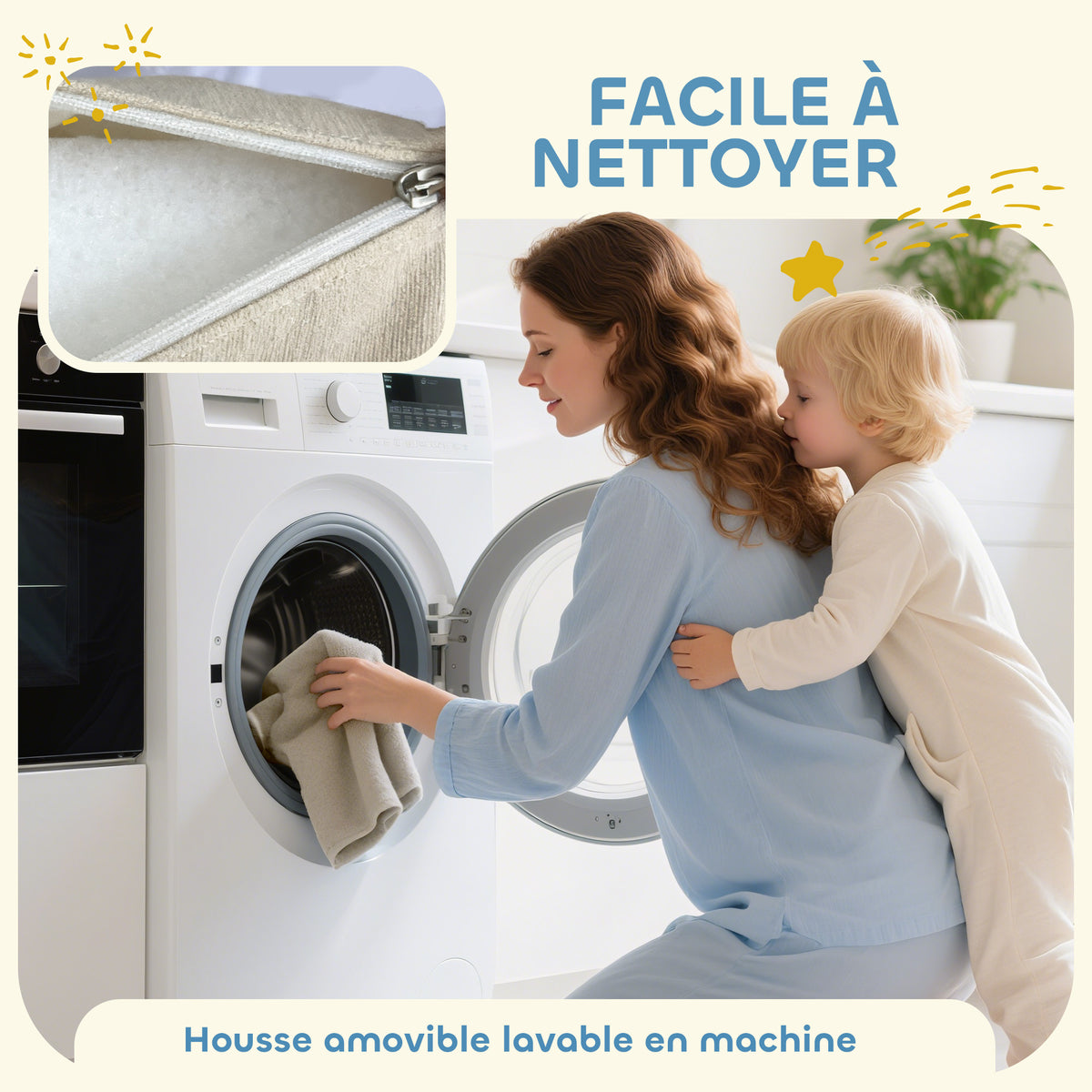 Parcours motricité bébé modulable en mousse 7 pièces housse lavable en velours côtelé 174 x 174 x 30 cm multicolore