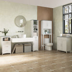 Meuble de salle de bain sur pied meuble de rangement avec 3 tiroirs et 1 niche 40 x 33 x 80 cm blanc