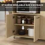 Desserte chariot cuisine multi rangements avec roulettes 75 x 40 x 80,5 cm