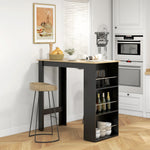Mesa de bar, mesa alta de cocina, mesa alta, mostrador - dim. 112L x 57an x 106al cm - 3 estantes - negro