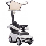 Porteur Enfants 3 en 1 Mercedes-Benz sous Licence, Garde-Corps, Espace de Rangement, Klaxon, 83x40x90cm, Blanc