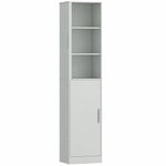 Colonna da bagno a 6 livelli, mobile contenitore stretto, 2 ante e 4 ripiani regolabili, 40x35x180cm, verde